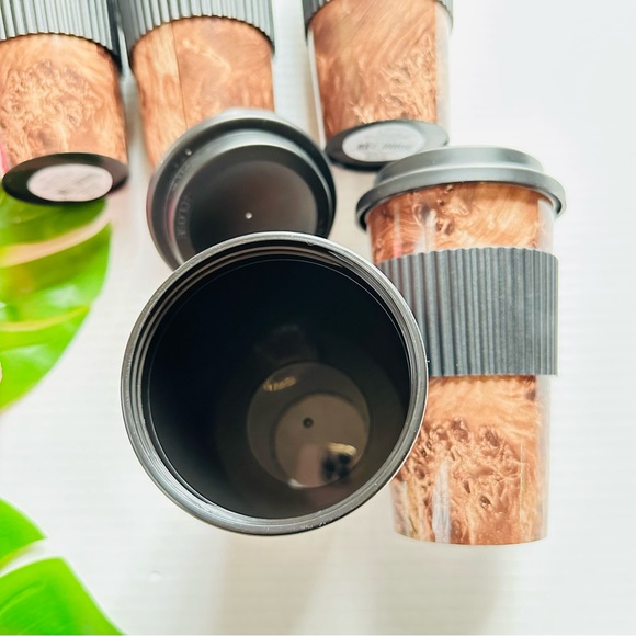 Mainstays 18oz To Go Cup Natural Wood - 5 CUPS NEW - Picture 4 of 6